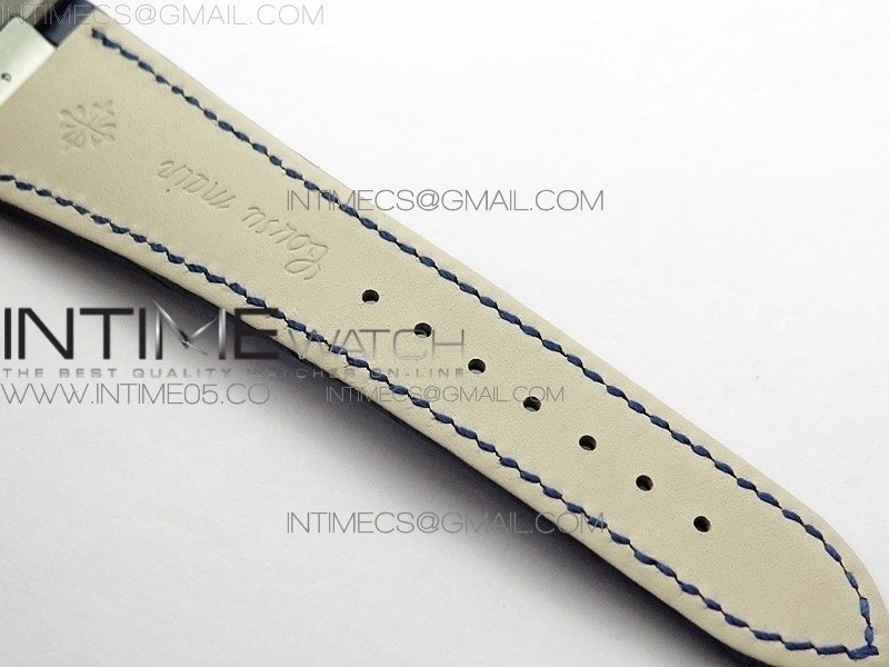 NAUTILUS 5726 SS GRF 1:1 BEST EDITION BLUE DIAL WORKING ANNUAL CALENDARON BLUE LEATHER STARP A.324 V2